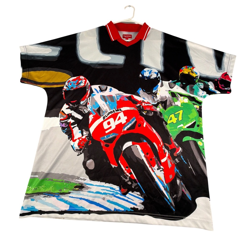 Supreme Motorbike Tee Polo SS20 Racing Soccer Jersey Mens Large